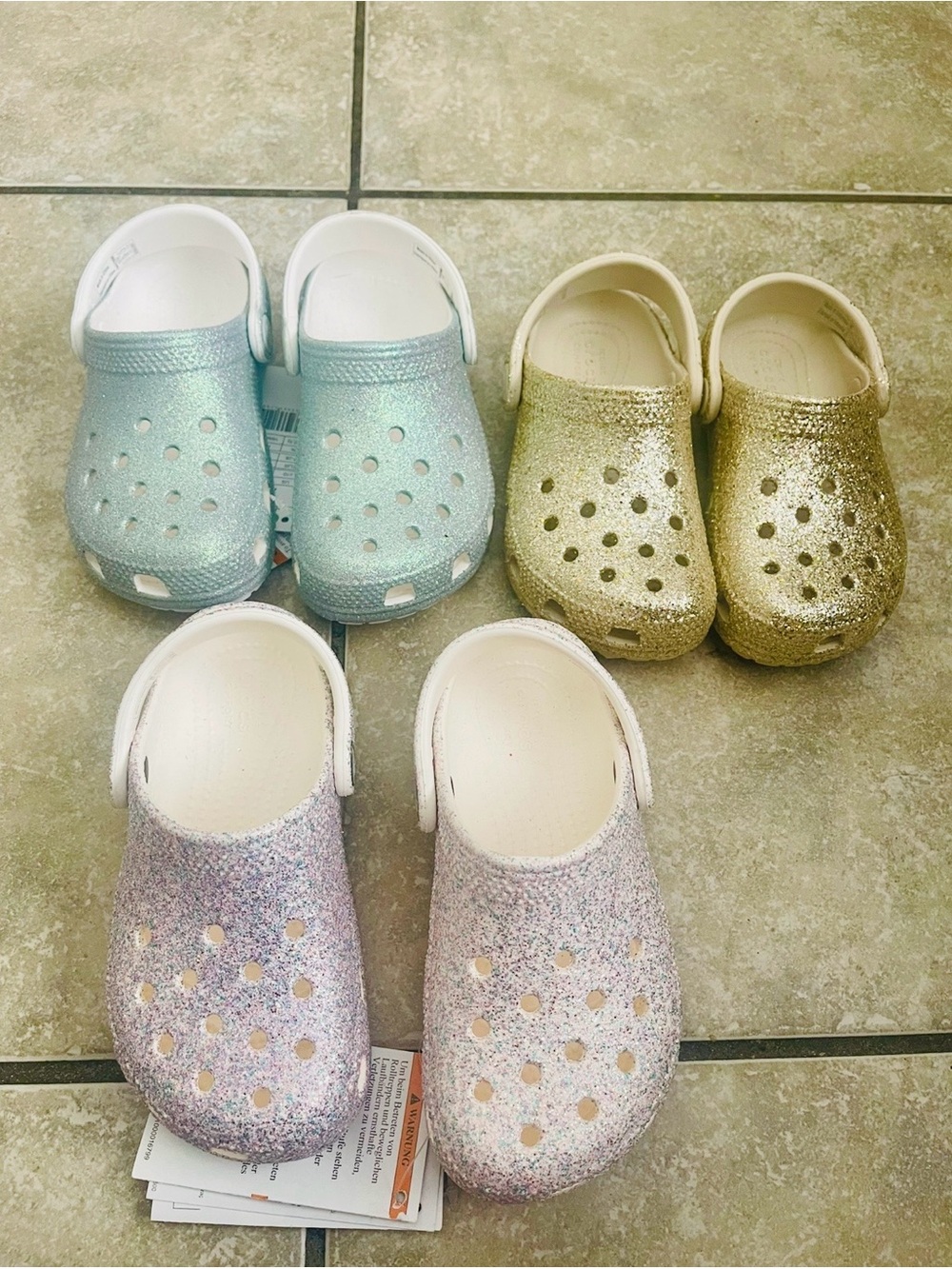 CROCS Kids Glitter Clogs size 10c